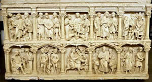 Christian sarcophagus, marble, c. 359.