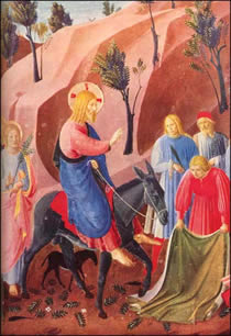 Jesus' triumphant entry.