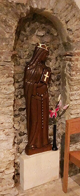 St. Bertha of Kent, Wooden Statue, South Wall of St. Martin’s Church, Canterbury.