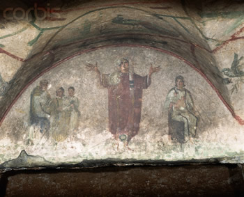 Early Fresco of a Woman at Prayer.