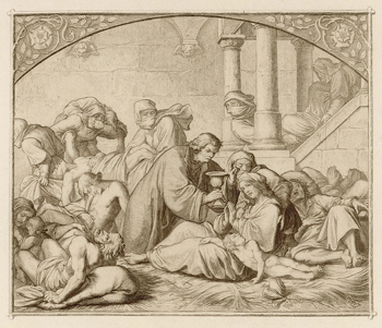 Martin Luther Tends Victims, Mary Evans Picture Library.